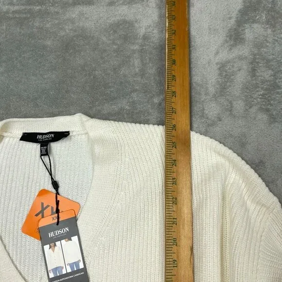 Hudson Cotton Buttondown Cardigan XXL White NWT 6531 - Picture 6 of 8